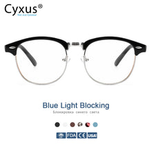 Load image into Gallery viewer, Cyxus Anti Blue Light Computer Glasses Semi-Rimless Browline Frame for Anti Eyestrain UV for Mens Women Eyeglasses 8056